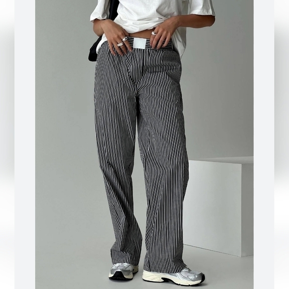 Lioness Pants - LIONESS Women's Cobain Stripe Cotton Blend Pants
